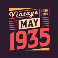 vintage né en mai 1935. né en mai 1935 anniversaire vintage rétro vecteur
