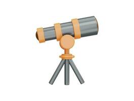 télescope avec style minimal de dessin animé icône vecteur 3d