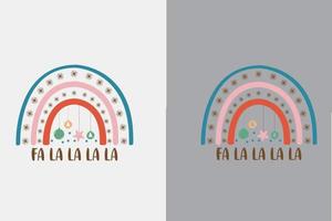 boho noël arc-en-ciel svg vecteur