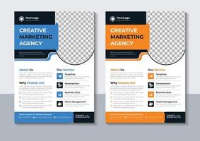 conception de flyer d'entreprise créative, modèle de flyer d'entreprise, conception de brochure, marketing, professionnel, mise en page, rapport annuel, vecteur pro