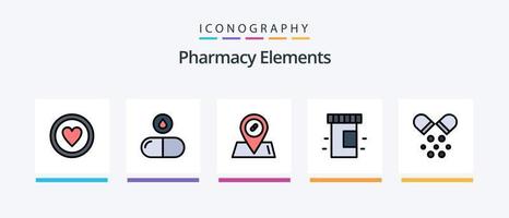 ligne d'éléments de pharmacie remplie de 5 icônes, y compris des pilules. médicament . médical . discuter. conception d'icônes créatives vecteur