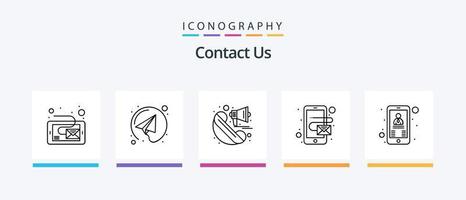 contactez-nous pack d'icônes ligne 5, y compris e-mail. la communication. Les données. préféré. courrier. conception d'icônes créatives vecteur