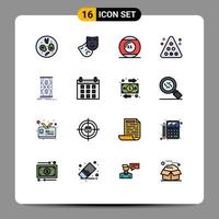 pack d'icônes vectorielles stock de 16 signes et symboles de ligne pour le jeu de sport d'horloge snooker pool éléments de conception vectoriels créatifs modifiables vecteur