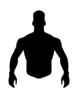 silhouette de personne de gym. logo de remise en forme, une icône pour un corps musclé d'entraînement masculin. vecteur