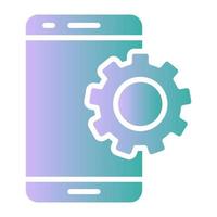 icône de développement d'applications mobiles, adaptée à un large éventail de projets créatifs numériques. heureux de créer. vecteur