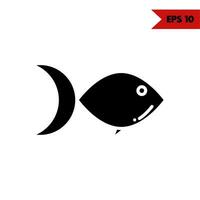 illustration de l'icône de glyphe de poisson vecteur
