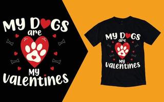 mes chiens sont mes t-shirts valentines vecteur