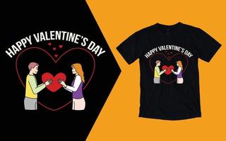 t-shirt bonne saint valentin vecteur