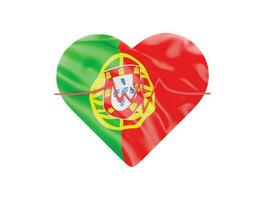 drapeau du portugal avec l'icône de l'amour symbole de signe national international vecteur
