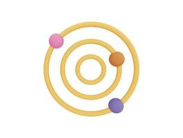 planète avec anneau autour. saturne, jupiter, uranus, neptune avec style minimal de dessin animé icône vecteur 3d