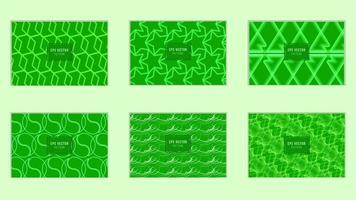 ensemble de modèle de motif vert, fond dégradé vert vecteur