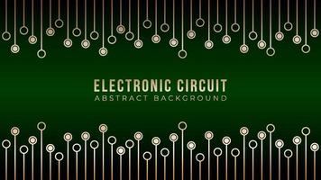 texture d'arbres de circuit imprimé doré sur fond de couleur vert foncé. illustration vectorielle abstraite de la carte mère. vecteur