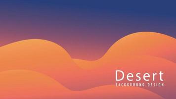 illustration vectorielle du désert minimal avec le ciel sombre. forme ondulée avec un dégradé de couleurs terreux doux. vues panoramiques. modèle de conception de fond de paysage abstrait. vecteur