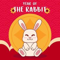 année de l'illustration vectorielle de lapin vecteur