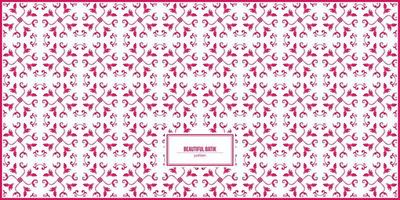 beau motif batik rose avec de multiples ornements floraux vecteur