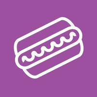 icône de fond de couleur de ligne de hot-dog vecteur