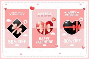 vente promotionnelle de fond réaliste saint valentin vecteur