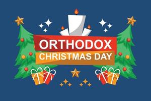 fond de jour de noël orthodoxe. vecteur