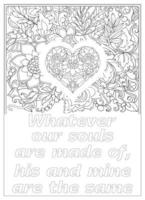 citation d'amour coloriage pour adulte vecteur