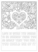 citation d'amour coloriage pour adulte vecteur