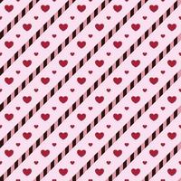 coeur rose et ligne rayée sur fond rose motif vectoriel sans couture, élément pour décorer la carte de la Saint-Valentin, impression textile en tissu uni tartan en flanelle, papier peint et emballage en papier