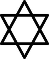 judaïsme symbole religieux noir et blanc icône 2d vecteur