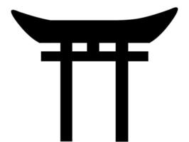 symbole religieux shinto noir et blanc icône 2d vecteur