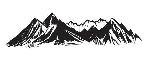paysage de montagne, style de croquis, illustrations vectorielles vecteur