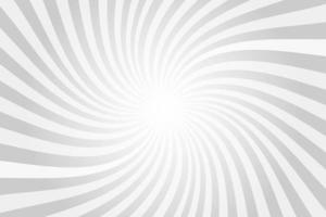 fond de rayons de soleil. motif comique abstrait de tourbillon radial blanc et gris. toile de fond de lignes abstraites explosion spirale vecteur