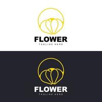 logo de fleur, conception de jardin de fleurs avec une marque de produit vectoriel de style simple, soins de beauté, naturel