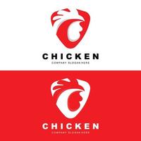 logo de poulet, vecteur d'animaux de ferme, conception pour élevage de poulets, restaurant de poulet frit, café