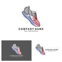 conception de logo de chaussure de baskets, illustration vectorielle de chaussures tendance pour les jeunes, concept funky simple vecteur