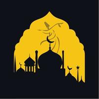 vecteur de mosquée pour publication sur les réseaux sociaux