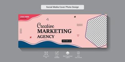 conception de modèle de bannière de médias sociaux d'agence de marketing numérique vecteur