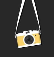 appareil photo vintage suspendu avec sangle vecteur