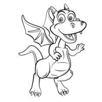 illustration de croquis de dessin animé de dragon vecteur