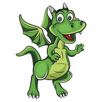 illustration de petit dragon vert vecteur