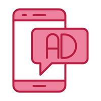 icône de publicité mobile, adaptée à un large éventail de projets créatifs numériques. heureux de créer. vecteur