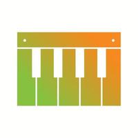 icône de glyphe de vecteur de piano unique