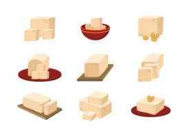 Vecteur d'icônes de tofu