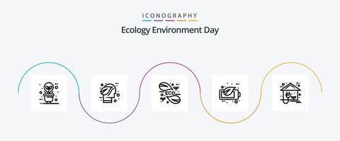 pack d'icônes écologie ligne 5, y compris le vert. éco. vert. science. vert vecteur