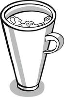 tasse avec vue latérale sur le thé ou le café. vecteur dessiné à la main