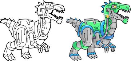 dinosaure robot préhistorique baryonyx, illustration drôle vecteur