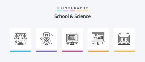 pack d'icônes de la ligne 5 de l'école et de la science, y compris la molécule. physique. crayon. bloguer. conception d'icônes créatives vecteur