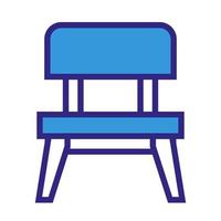 chaise icône doodle, chaise en bois, fauteuil, icône linéaire, dessin à la main vecteur