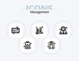 pack d'icônes remplies de ligne de gestion 5 conception d'icônes. la gestion. idée de projet. temps. Idée d'affaires. annuaire vecteur