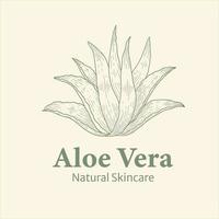 logo dessiné à la main à l'aloe vera vecteur