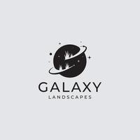 logo vectoriel sur lequel une image abstraite d'une galaxie