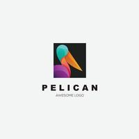 pélican icône design logo vecteur coloré