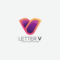 lettre v conception symbole gradient couleur vecteur